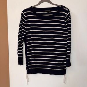 Banana Republic Striped Navy & White Boatneck Sweater